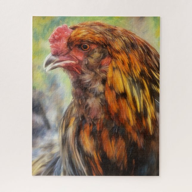 Puzzle de style artistique de la ferme avec coq (Vertical)