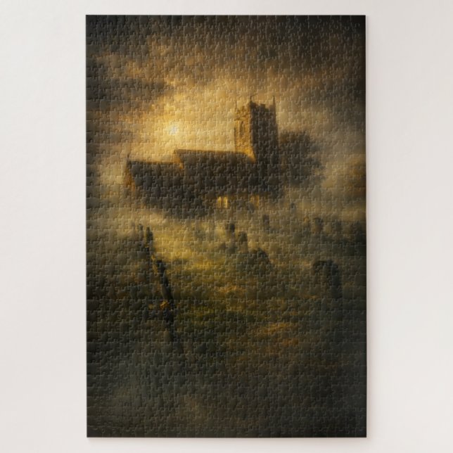 Puzzle de style église anglaise brumeuse Turner (Vertical)