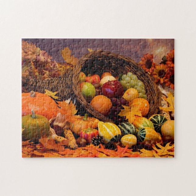 Puzzle de thanksgiving de corne d'abondance (Horizontal)