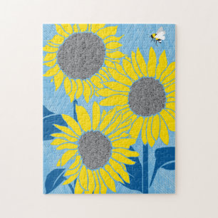 Puzzle de tournesol 11x14 pour les aveugles de cou