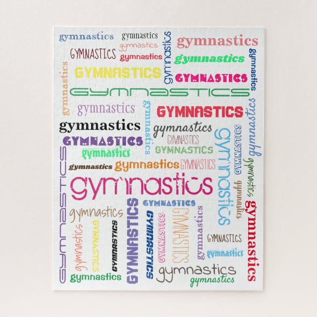 Puzzle de typographie de gymnastique (Vertical)