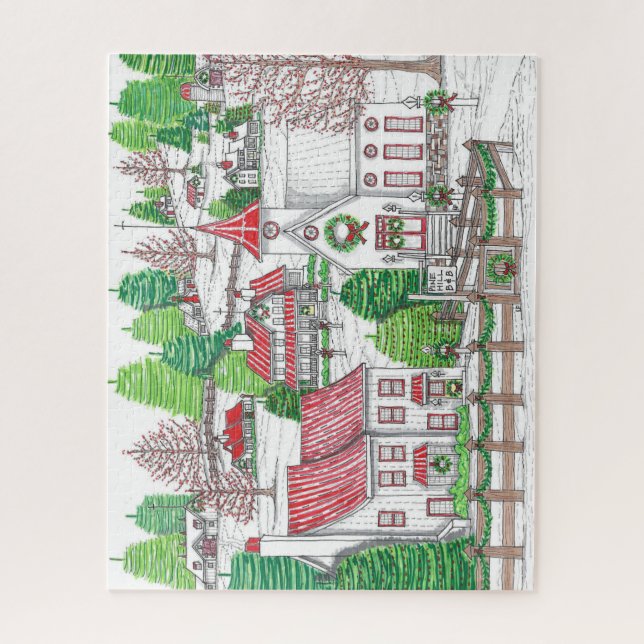 Puzzle de vacances Vintage tiré à la main (Vertical)