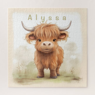 Puzzle de vache de haute terre personnalisée