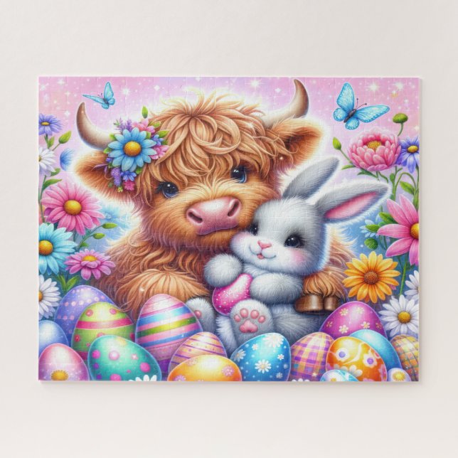 Puzzle de vache des Highlands de Pâques (Horizontal)