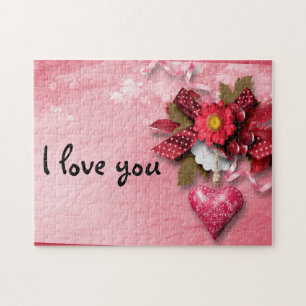 Puzzle de Valentine de coeur et de fleur