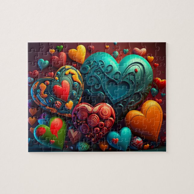 Puzzle de Valentine Hearts (Horizontal)
