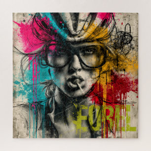 Puzzle de vélo + Cycliste + Pop Art