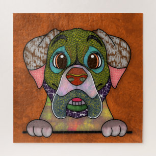 Puzzle de visage de chien laid Mastiff anglais