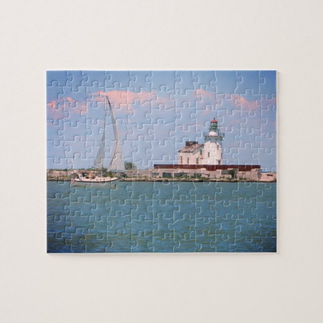 Puzzle de voilier et de phare d'été (Horizontal)