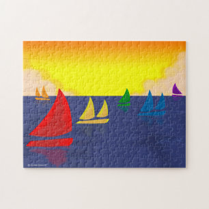 Puzzle de voiliers d'arc-en-ciel