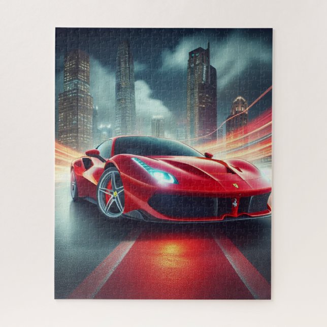 PUZZLE DE VOITURE DE SPORT ROUGE (Vertical)
