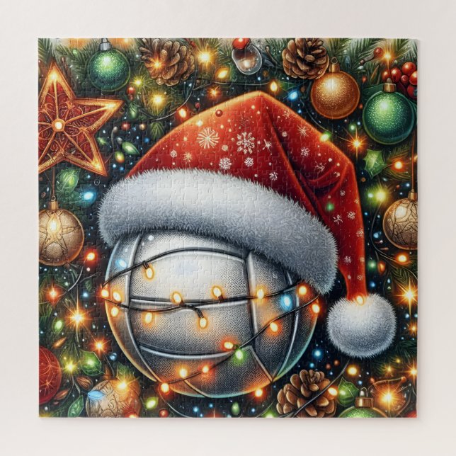 Puzzle de volleyball de Santa Hat (Vertical)