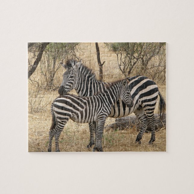 Puzzle de zèbre de mère et de bébé (Horizontal)