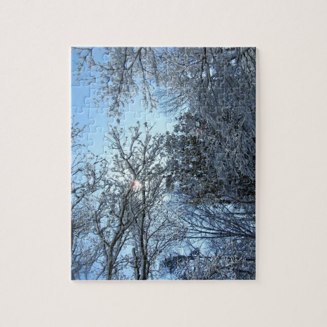 Puzzle de Zigsaw d'arbres de neige - puzzles durs (Vertical)