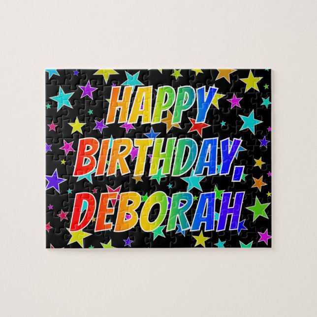 Puzzle "DEBORAH" Prénom, Amusant "HEUREUX ANNIVERSAIRE" (Horizontal)