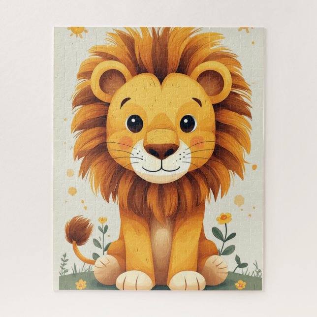 Puzzle Déco murale de nurserie de lion mignon Jungle (Vertical)