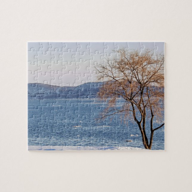 Puzzle Décongélation du printemps, quai pour bateaux à va (Horizontal)