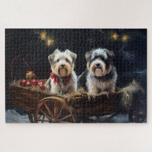 Puzzle Décor de Noël du Biewer Terrier Snowy Sleigh