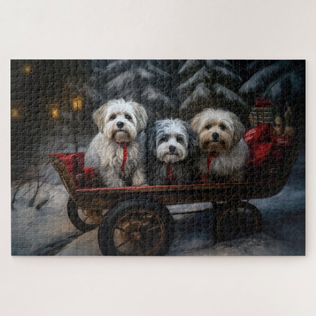 Puzzle Décor de Noël Havanais Snowy Sleigh (Horizontal)