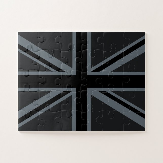 Puzzle Décor design pour drapeau Union Jack noir (Horizontal)
