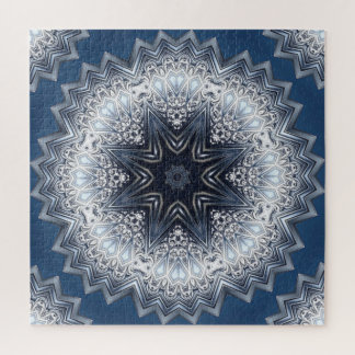 Puzzle décoratif bleu en forme de pièce