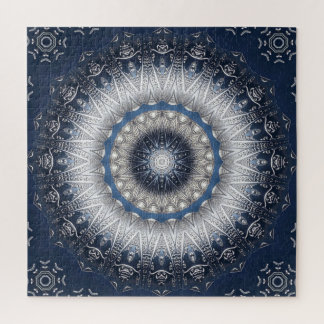 Puzzle décoratif bleu en forme de pièce