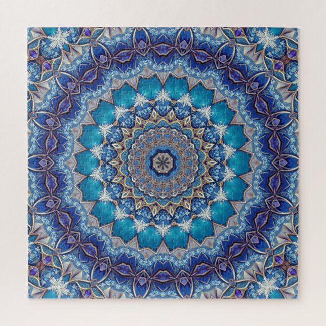 Puzzle décoratif bleu en forme de pièce (Vertical)