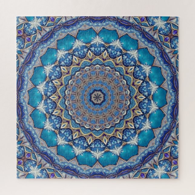 Puzzle décoratif bleu en forme de pièce (Vertical)