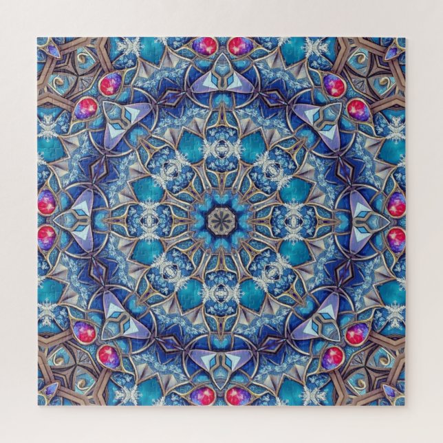 Puzzle décoratif bleu en forme de pièce (Vertical)