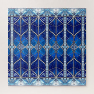 Puzzle décoratif bleu en forme de pièce