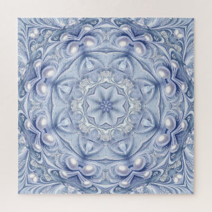 Puzzle décoratif bleu en forme de pièce