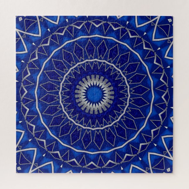 Puzzle décoratif bleu en forme de pièce (Vertical)