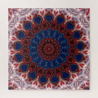 Puzzle décoratif rouge bleu