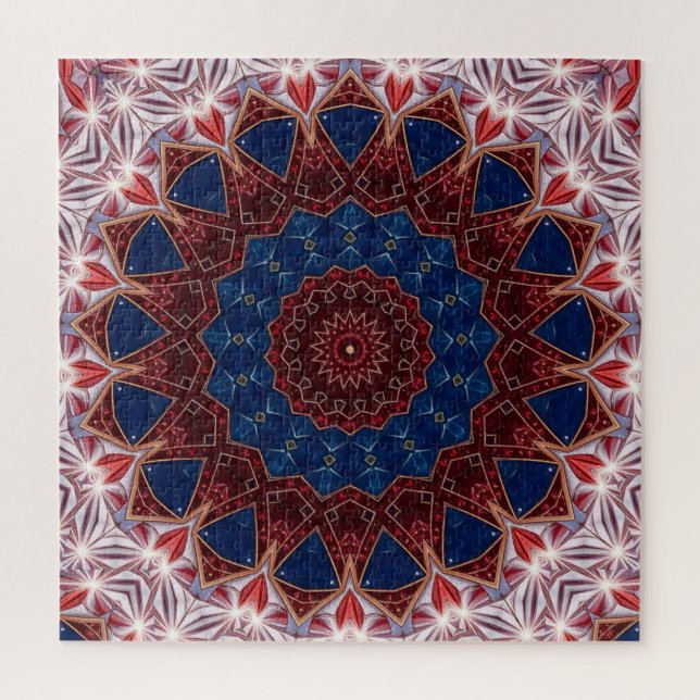 Puzzle décoratif rouge bleu (Vertical)