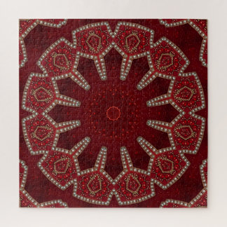 Puzzle décoratif rouge en forme de pièce