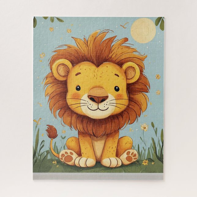Puzzle Décoration murale pour enfants de lion de dessin a (Vertical)