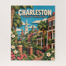 Puzzle découpé en papier Charleston Caroline du Su