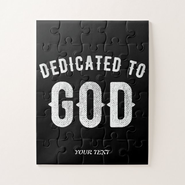 PUZZLE DÉDIÉ À DIEU PERSONNALISABLE COOL TEXTE BLANC (Vertical)