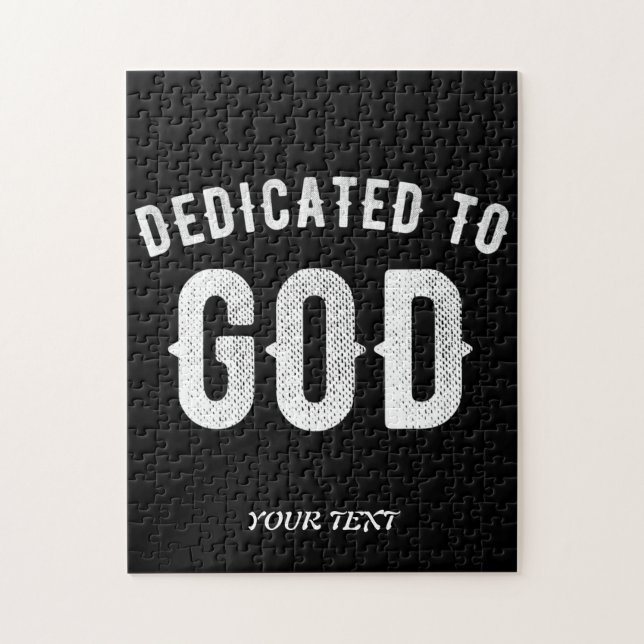 PUZZLE DÉDIÉ À DIEU PERSONNALISABLE COOL TEXTE BLANC (Vertical)