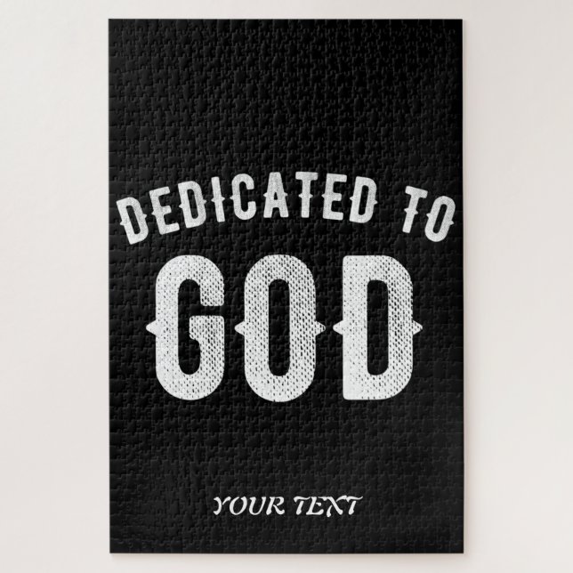 PUZZLE DÉDIÉ À DIEU PERSONNALISABLE COOL TEXTE BLANC (Vertical)
