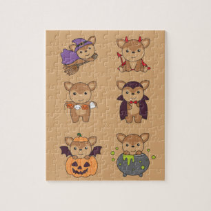 Puzzle Deer Halloween Devil Citrouille Vampire costume Ji