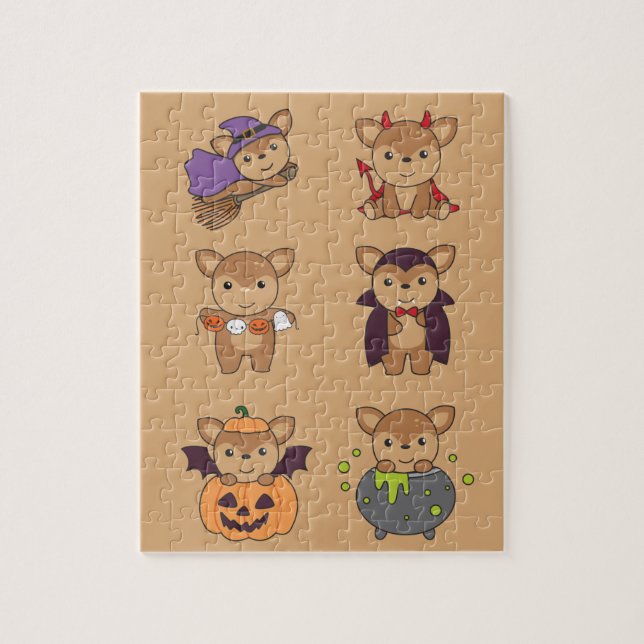 Puzzle Deer Halloween Devil Citrouille Vampire costume Ji (Vertical)