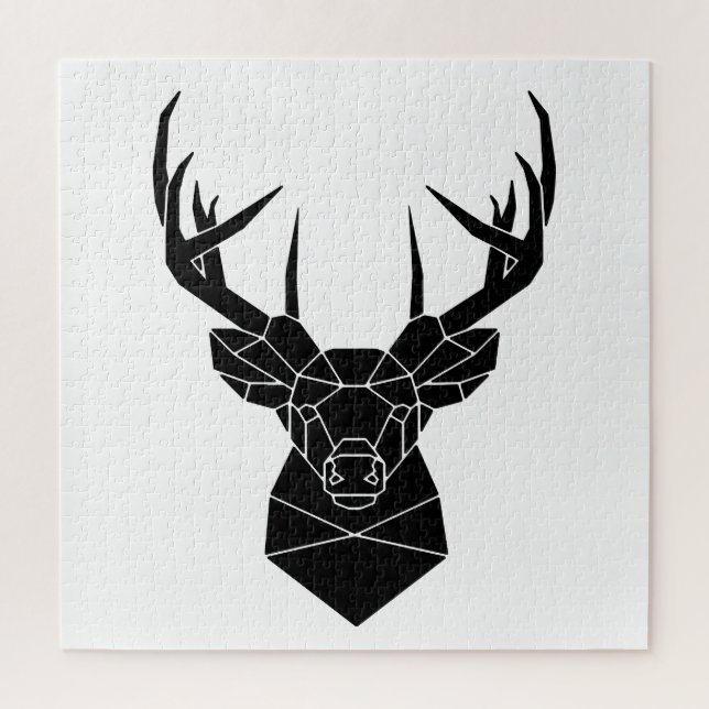 Puzzle Deer Head Fichier Ai Géométrique Deer Silhouette S (Vertical)