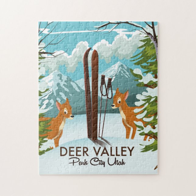 Puzzle Deer Valley Park City Utah ski poster Voyage (Vertical)