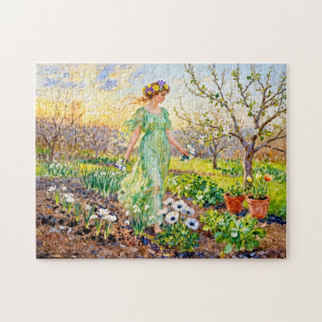 Puzzle Déesse grecque Chloris Jardin de printemps (Horizontal)