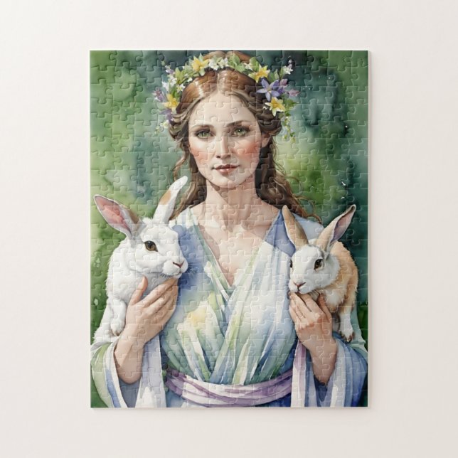 Puzzle Déesse Ostara Sabbat Équinoxe de Printemps Fête Wi (Vertical)