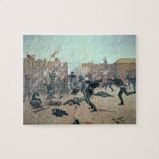 Puzzle Défense du fort : Les Indiens attaquent une (Horizontal)