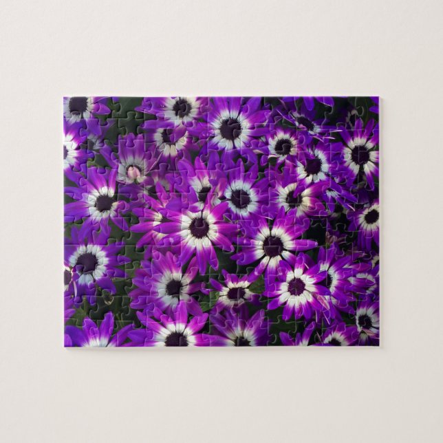 Puzzle Défi Fleur violette brillante photo florale (Horizontal)