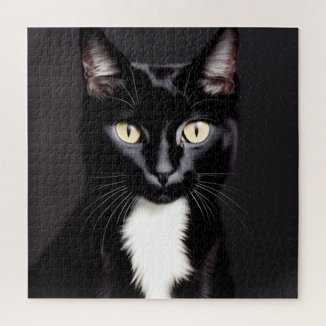 Puzzle Défiant 676 pièces Carré de 20x20 Chat Noir (Vertical)