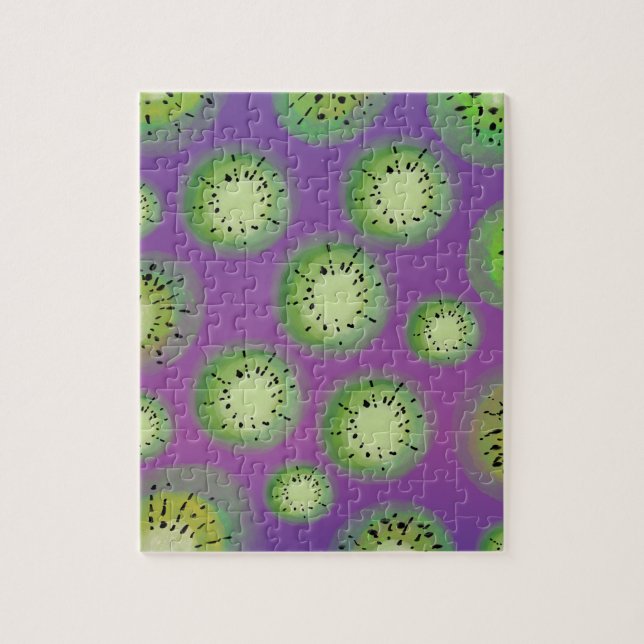 Puzzle Dégradé Moderne et Violet de Fruit de Kiwi (Vertical)